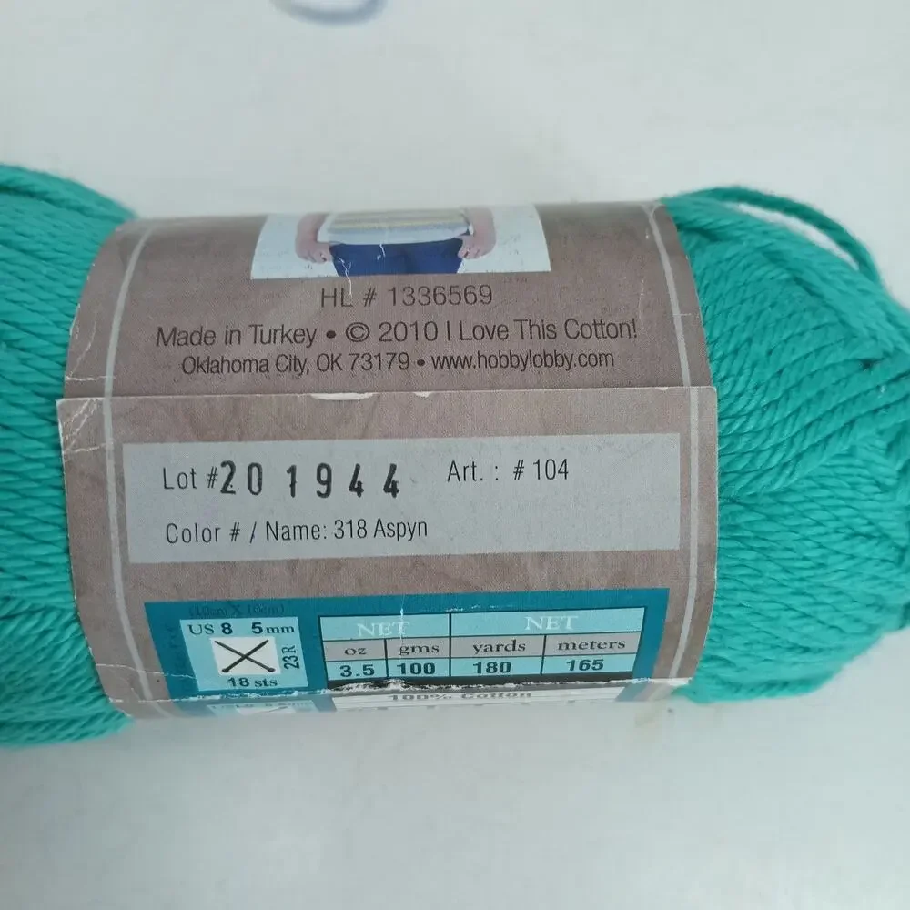 15X Hobby Lobby I Love This Cotton! 100% Cotton Worsted Yarn Lot Skeins